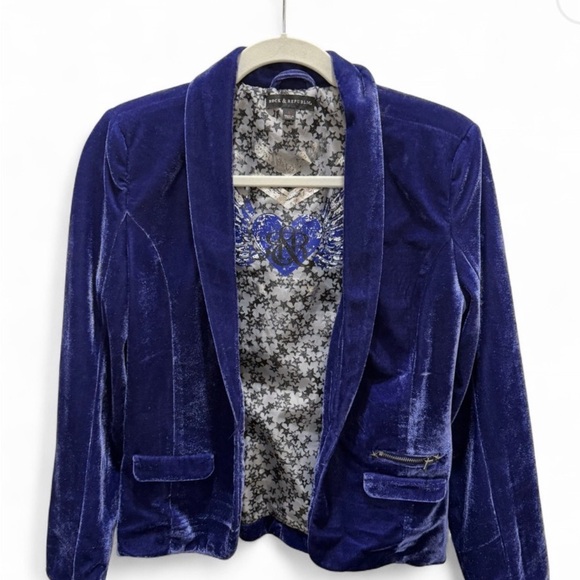 Rock & Republic Jackets & Blazers - Rock & Republic Women's Velvet Stretch Blazer Jacket - Royal Blue
